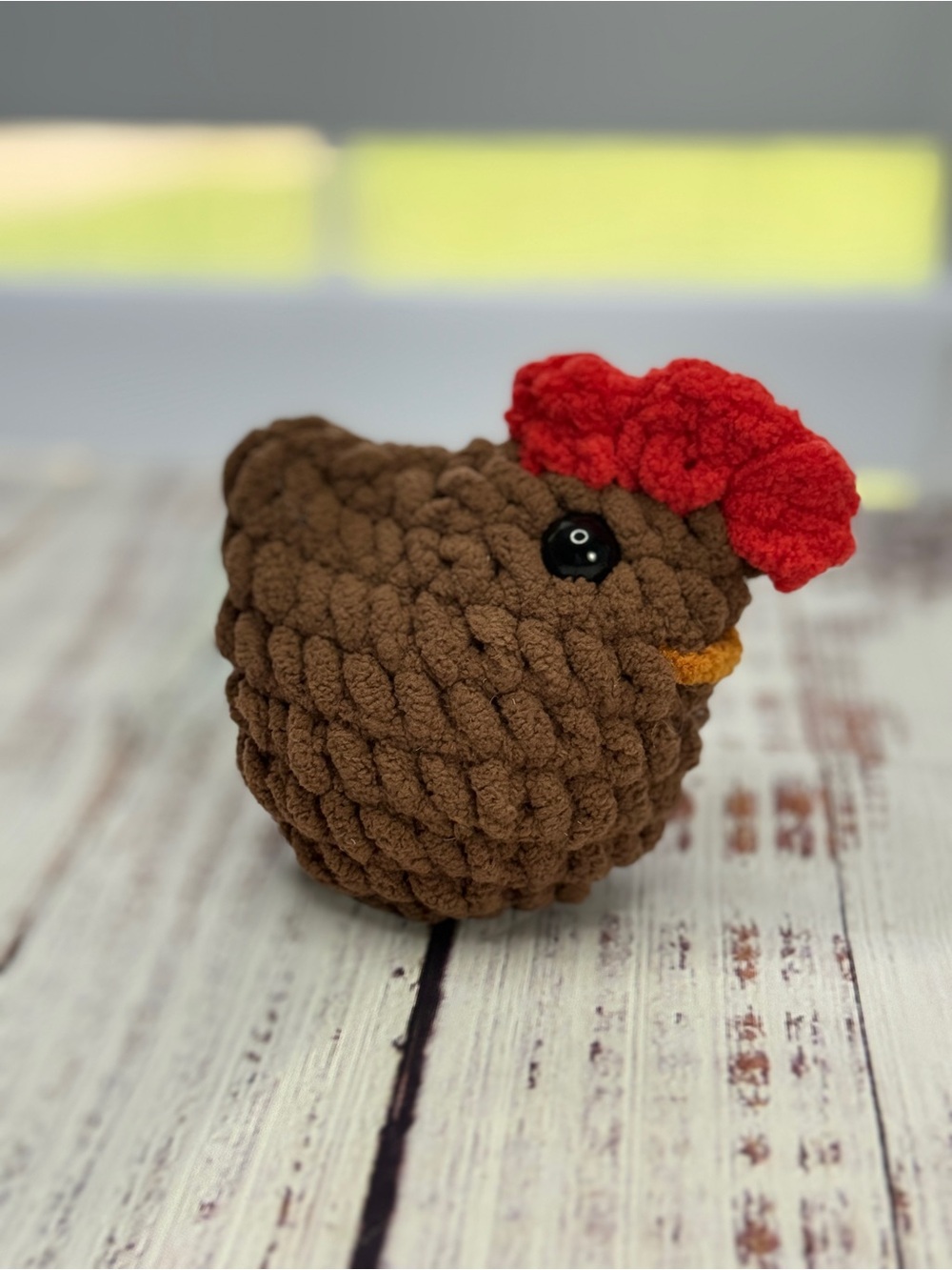 Handmade Crochet Chicken Amigurumi Cute Chenille Plush Farm Animal Gift